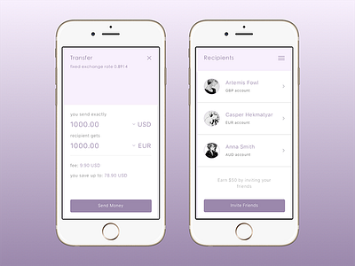 Transfersmart finance ios ui