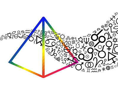 Mystic Pyramid banner colors graphic design magic mystic polygon pyramid rainbow