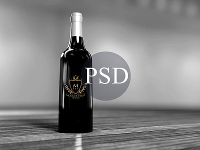 Black Beer Bottle Mockup PSD beer beer bottle beer bottle mockup black black bottle mockup bottle logo mockup label label mockup logo mockup