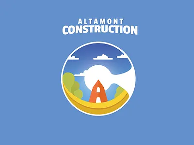 Altamont construction logo build construction cottage country design field flat houses logo mill sky