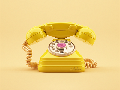 telephone icon Dribbble c4d gui hello dribbble icon phone yellow