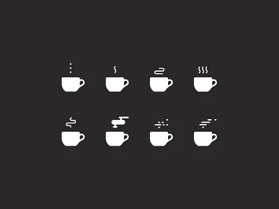 Steamin' hot icons coffee hot mug steam tea