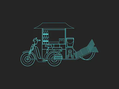 Dinosaur the Scooter blue dark illustration scooter transportation vector