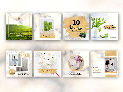 Brushed Gold - Social Media Pack advertising blog template blogging facebook fashion gold brush golden instagram pinterest posts blog social media