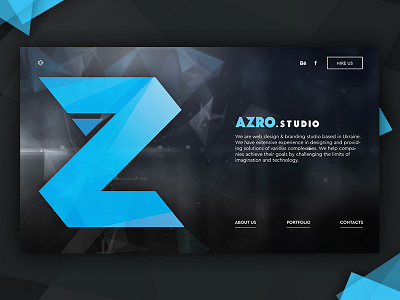 Azro Studio - Part of new website agency azro black blue dark design flat studio ui ux web webdesign