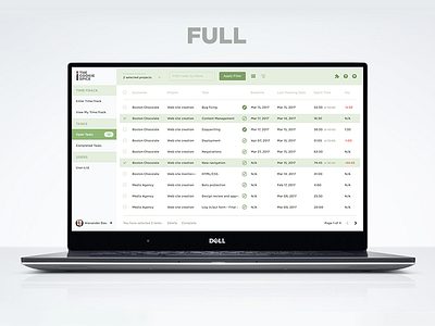 Time Ma|\|agement application management redesign. dell service task time tracker web xps