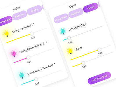 Smarty - Lights bulb concept device mobile smart uxui