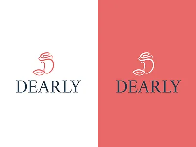 Dearly Logo d flower icon logo mark typography