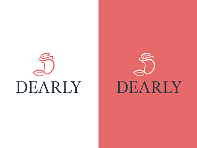 Dearly Logo d flower icon logo mark typography