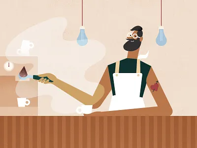 Barista barista cafe coffee illustration