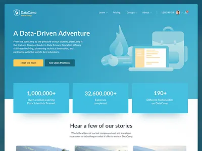 About Page about data datacamp datascience firecamp illustration job profiles technology ui ux