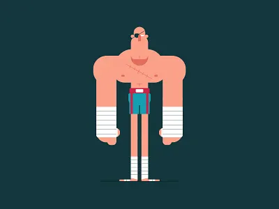Sagat character design illustration kickboxer sagat street fighter vector video game