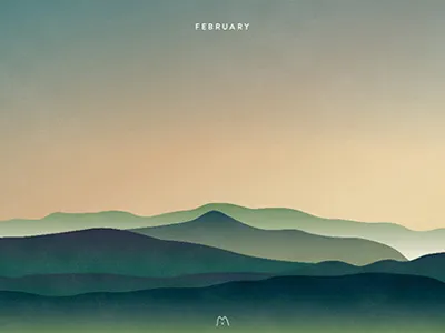 Rust and Stardust - February gradient graphic graphic design graphic vector illustration landscape landscape illustration vector vector art vector illustration