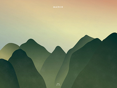 Rust and Stardust - March gradient graphic graphic design graphic vector illustration landscape landscape illustration vector vector art vector illustration