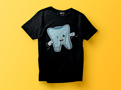 Flossin Tee illustration t shirt tooth