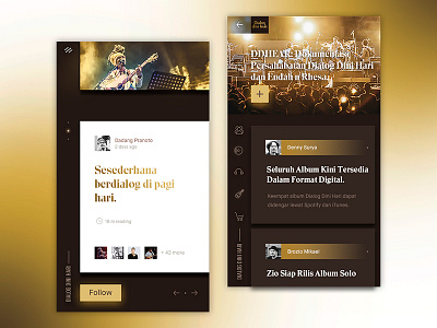 Folk Trio Mobile site band blog brandefine ecommerce flat gradient illustration mobile ui ux