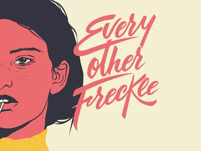 Freckles freckles alt j freckles girl illustration lettering lollipop typography