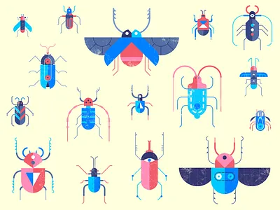 Bug Bounty Program bold bounty bug clean flat geometric illustration insect program vector