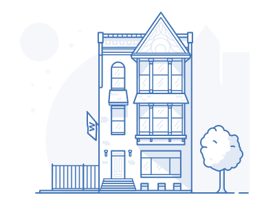 Chicago Love 2d building flat house illustration