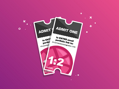 2 INVITES! giveaway invitation invite portfolio sticker ticket