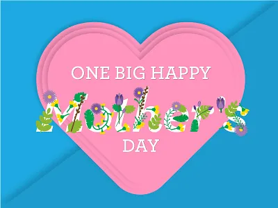 One Big Happy Mother's Day floral flower gymboree hearts may mother mothers day one big happy
