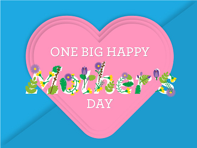 One Big Happy Mother's Day floral flower gymboree hearts may mother mothers day one big happy