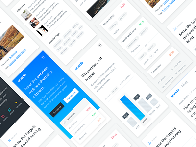 Smartb Screen Grid behance blue featured graph grid interface mobile ui ux