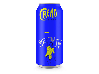 day #95 Pie Tin Fly beer can connecticut disc frisbee illustration packaging pint