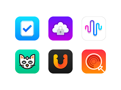 Random App Icons app cat checkmark flat gradient icon ios iphone llollipop u wave