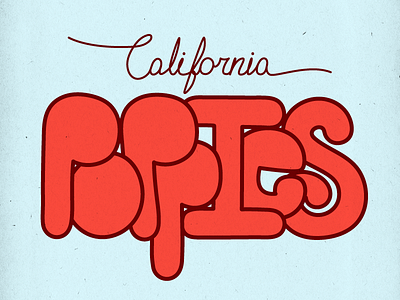 POPPIES flower hand lettering lettering vintage