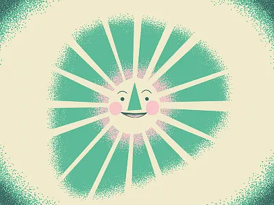 Happy Sun 50s bold cartoon disney dots happy illustration retro stipple summer sun vintage