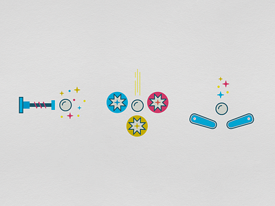 MAC pinball illustrations ball cmyk game games icon iconography icons illustration pin pinball