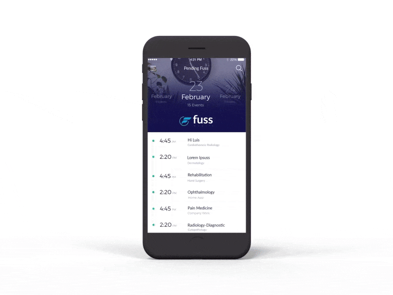 Fuss Mobile codepen medical startup ui ux