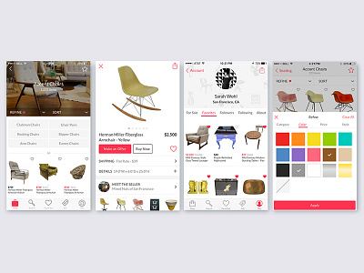 Chairish app furniture ios iphone mobile ui ux vintage