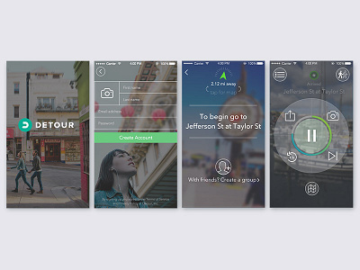 Detour Mobile App MVP app app design audio mobile product design