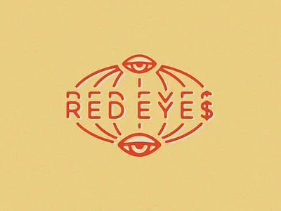 RED EYE$ Logo branding eye globe icon illustration logo typography
