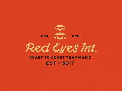 RED EYE$ Int. branding eye icon lock up logo typography