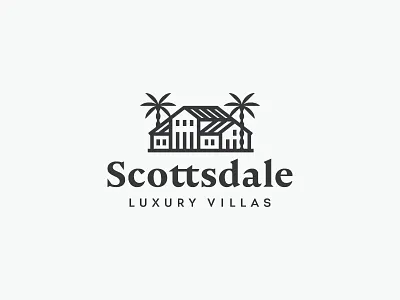 Scottsdale Luxury Villas house icon logo luxury palm property rent scottsdale tree villa