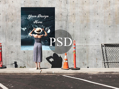 Lady Watching Billboard Mockup PSD banner mockups billboard billboarrd mockup high quality mockup lady poster mockup premium mockup wall banner mockup