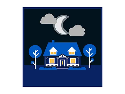 Still Night house illustration illustrator night