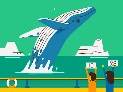 A whale lotta love arctic flat design illustration nature patswerk sea vector water whale
