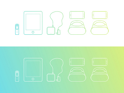 DreeVR System Illustration devices gadgets gradient illustration line icons virtual reality vr