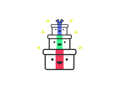 Day 26 - Gift 2d box challenge cute daily flat gift happy present smile stack surprise