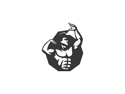 Akademia Fitosfery bodybuilder brand gym human icon identity illustration logo simple study symbol