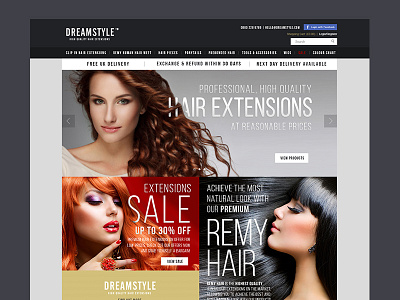 Dreamstyle Hair Extentions dream extension fashion hair makeup sale ui ux web website wig