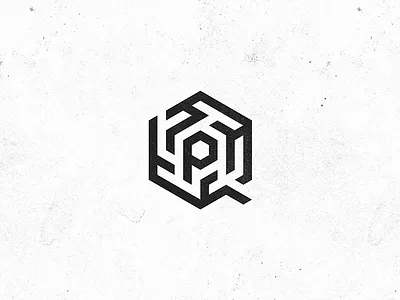 P+Q+Labyrinth labyrinth logo logotype mark mono quest symbol