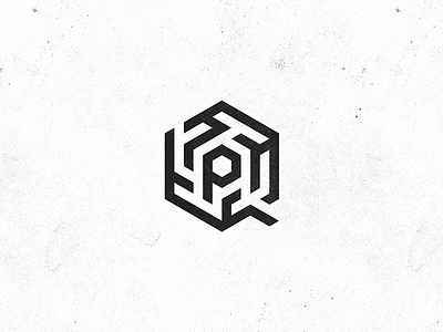 P+Q+Labyrinth labyrinth logo logotype mark mono quest symbol