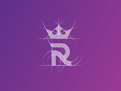 "R" icon grid aiste crown custom typeface icon letter logo agency logo design r royal tieatie