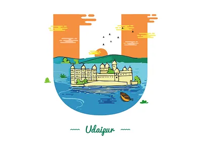 U ~ Udaipur. 36day u @36daysoftype adobe designmilk designspiration graphicdesigncentral heritage illustration india sheherseries theydrawandtravel travel