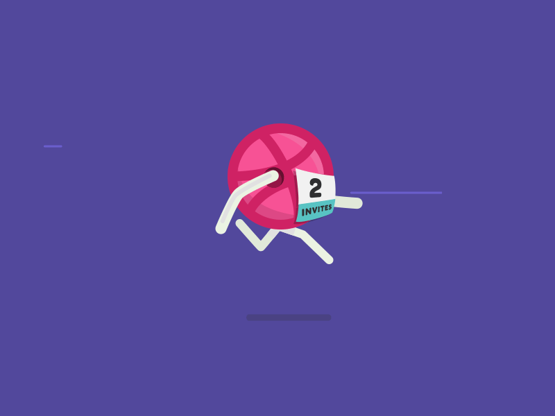 2 Dribbble Invites! bib bodymovin dribbble invite javascript logo marathon rubberhose run svg walk cycle
